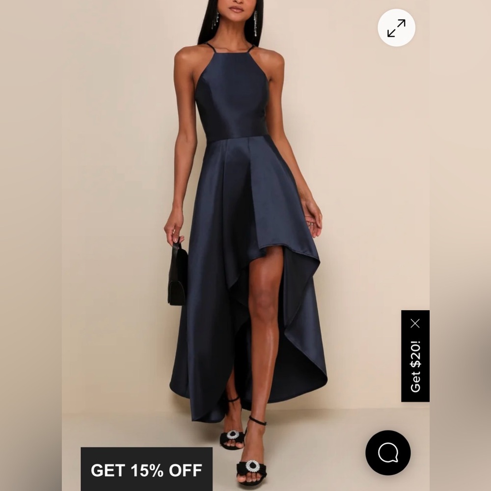 Lulu's Midnight Blue High-Low Dress